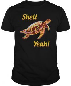 Unisex Women's Men's T-Shirt Shell Yeah Yellow Turtle