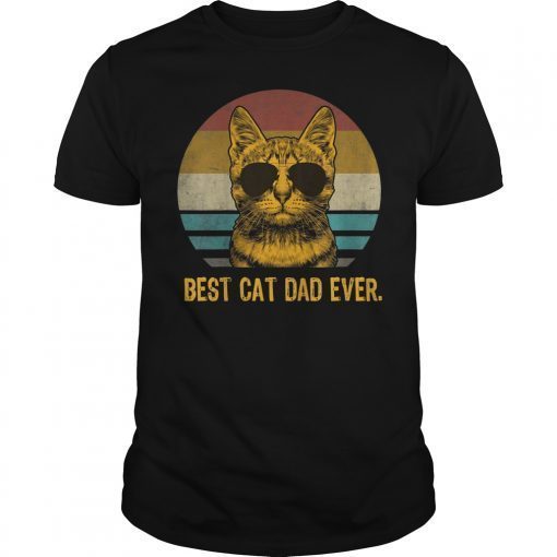 Vintage Best Cat Dad Ever T-Shirt Cat Daddy Father Gift Men