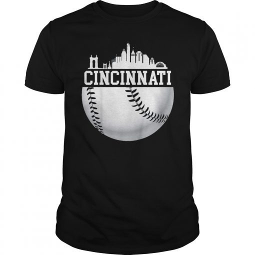 Vintage Downtown Cincinnati Shirt Baseball Retro Ohio State