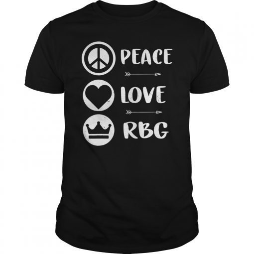 Vintage Peace love RBG Tshirt Ruth Bader Ginsburg Shirt