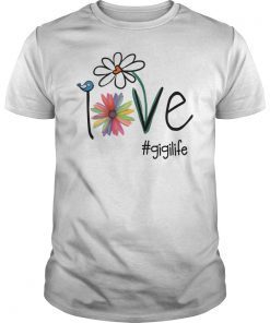 Womens Love Gigi Life Art Flower T-Shirt