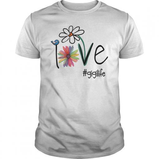 Womens Love Gigi Life Art Flower T-Shirt