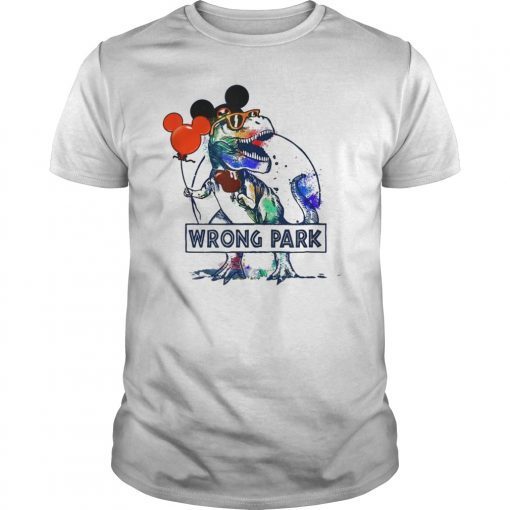 Wrong park funny t-rex dinosaur woman t-shirt