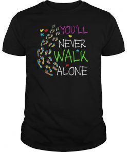 You'll Never Walk Alone Shirt Puzzle Pieces Autism Awareness