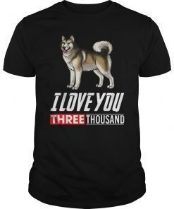 Alaskan Malamute Dog Lovers T-Shirt I Love You 3000 Tee
