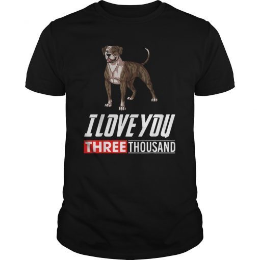 American Bulldog Dog Lovers T-Shirt I Love You 3000 Tee
