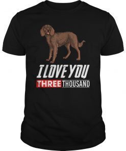 American Water Spaniel Dog Lovers Shirt I Love You 3000 Tee