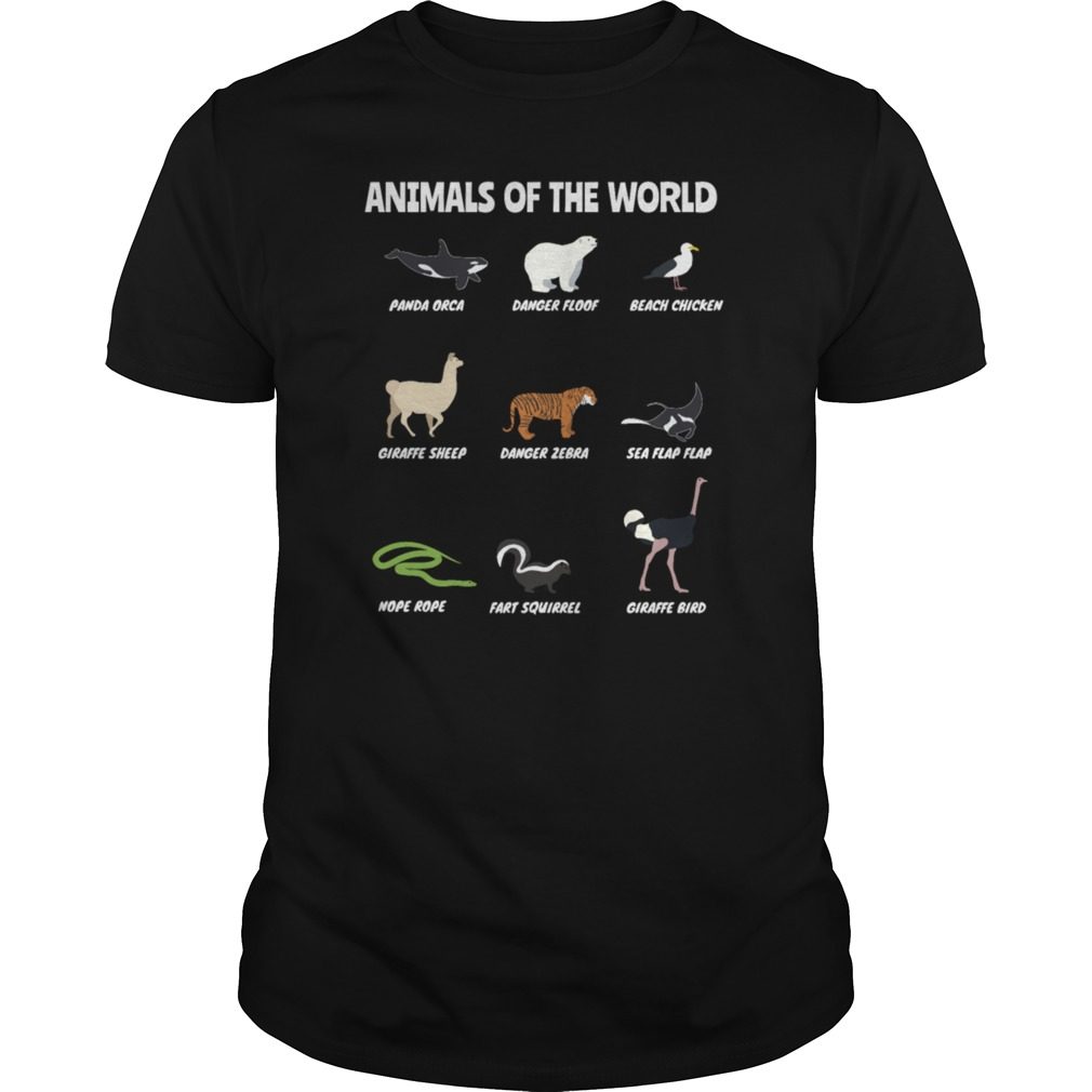 Animals Of The World T-Shirt Funny Animal Real Names Hoodie Tank-Top Quotes