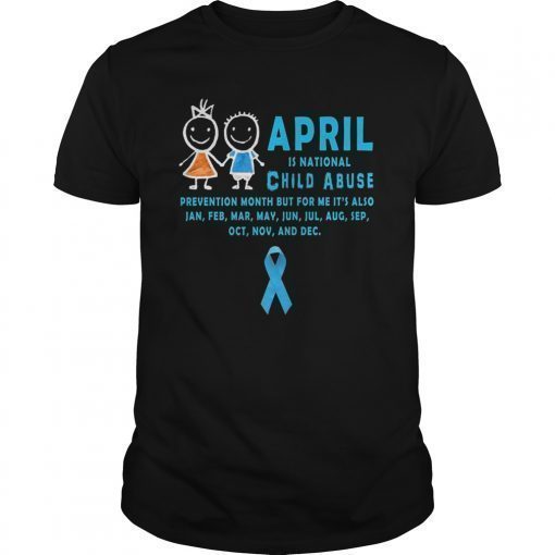 April Child Abuse Prevention Month T-Shirt Gift Blue Ribbon