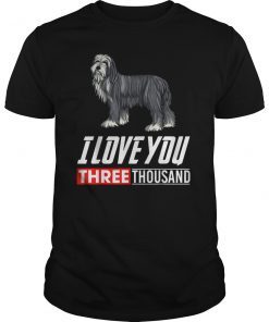 Bearded Collie Dog Lovers T-Shirt I Love You 3000 Tee