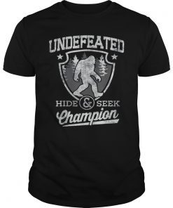 Bigfoot T-shirt Undefeated Hide & Seek Sasquatch Yeti Gift