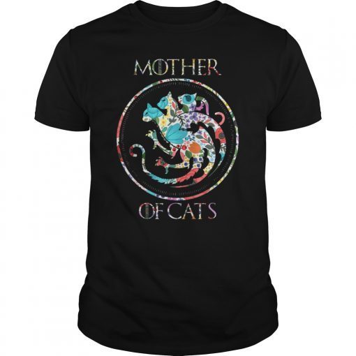 Cat Lovers Shirt - Mother of Cats Mix Flower Shirt