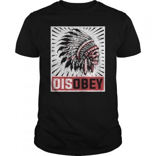 Chiefin's solemn skullcap disobey-Native T shirt