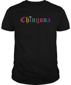 Chingona Mexican Serape - Old English Chola Lowrider T-Shirt