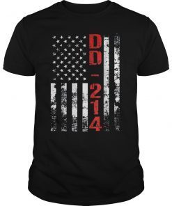 DD-214 US Alumni American Flag Vintage T-Shirts