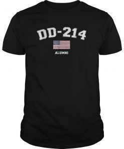 DD-214 US Armed Forces Alumni USA Flag Vintage T-Shirt