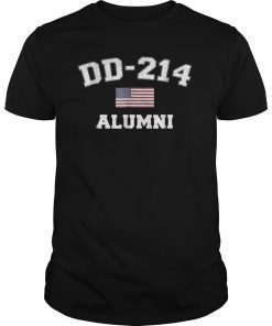 DD-214 US Armed Forces Alumni USA Flag Vintage T-Shirts