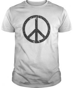 Distressed Black Peace Sign T-shirt