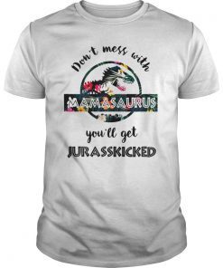 Don't Mess With Mamasaurus Mix Flower Mother's Day T-Shirt