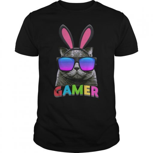 Easter Bunny Cat Gamer Shirt