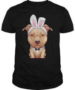Fawn Pit Bull Terrier in the Easter Bunny Costume T-Shirt