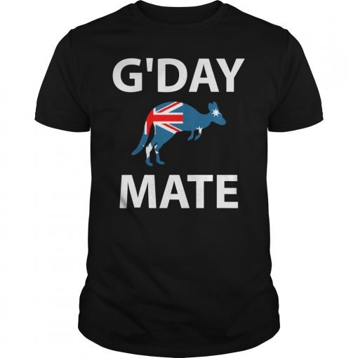 G'Day Mate T-Shirt Funny Kangaroo For Holiday Down Under