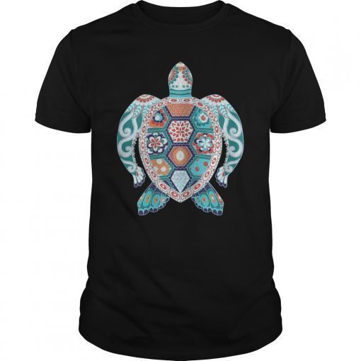 Green Vintage Tribal Hawaiian Sea Turtle T-Shirt