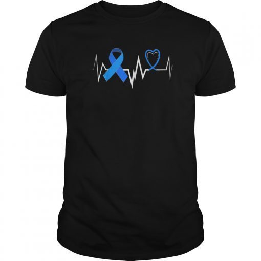 HeartBeat blue Ribbon Child Abuse month awareness Tee shirt