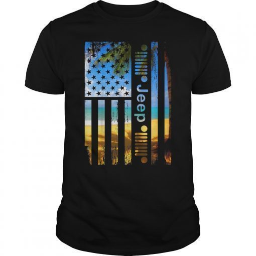 Jeep American Flag Summer Beach Jeep Drivers T-Shirt