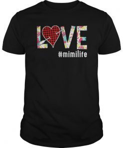 Love Mimi life #mimilife Buffalo Plaid Heart Floral T Shirt
