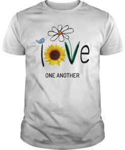 Love One Another Daisy Hippie Bird Flower TShirt