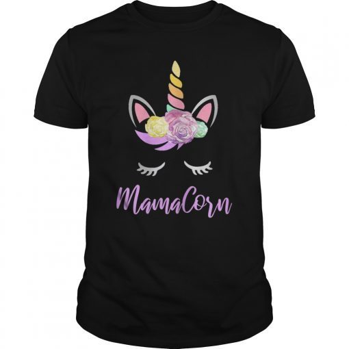 Mamacorn Floral Unicorn Gift Cute Shirt for Mothers Day Mom