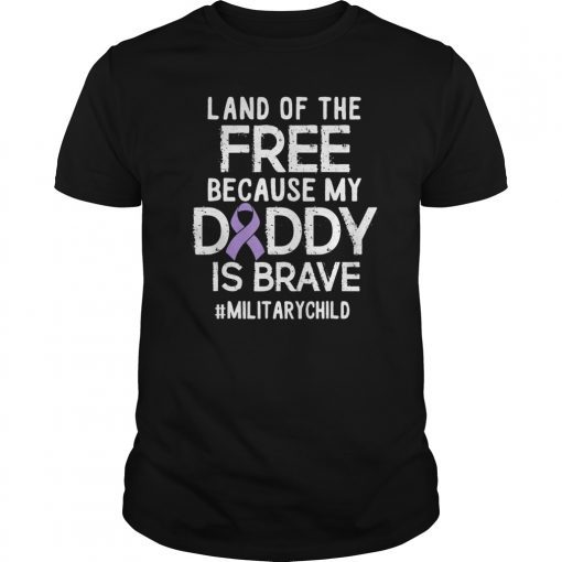 Military Child Month Purple Up Free Brave Dad Pride Shirt