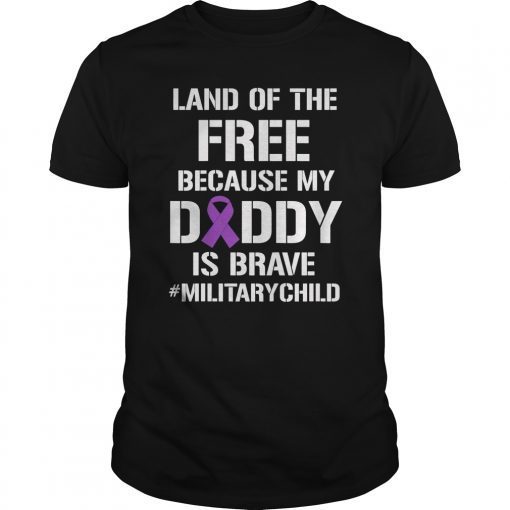 Military Child Month Purple Up Free Brave Dad Pride T-Shirt