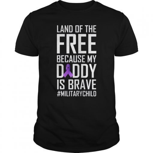 Military Child Month Purple Up Free Brave Dad Pride T Shirt