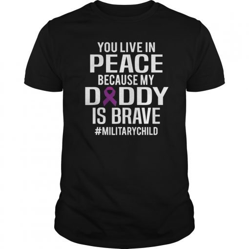 Military Child Month Purple Up Free Brave Dad Pride T Shirt