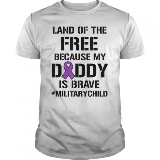 Military Child Month Purple Up Free Brave Dad Pride T Shirt