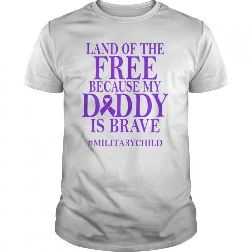 Military Child Month Purple Up Free Brave Dad Pride TShirt