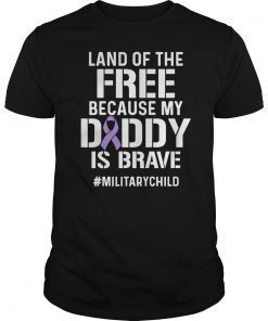 Military Child Month Purple Up Free Brave Dad Pride Tee Shirt