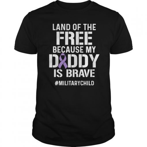 Military Child Month Purple Up Free Brave Dad Pride Tee Shirt