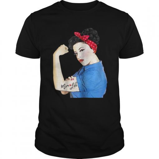 Mom Life Tattoo Heart Girl Power Pinup Retro Mommy T-Shirt