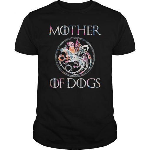 Mother of Dogs Floral Flower T-Shirt Funny Gifts Dogs Lovers T-Shirt