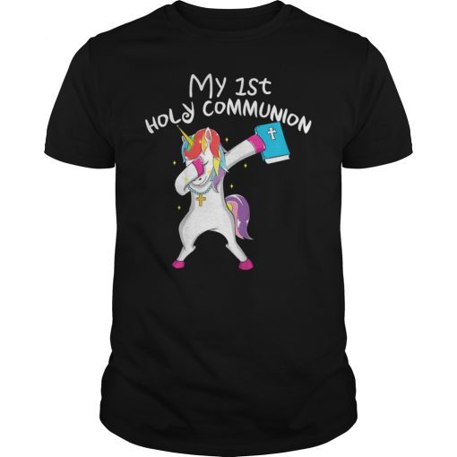 My 1st Holy Communion Unicorn Dabbing Funny Shirt
