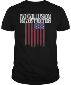 No Collusion No Obstruction Shirt American Flag Trump 2020