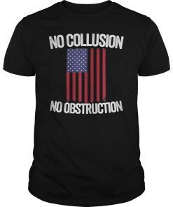No collusion no obstruction tshirt distressed u.s. flag