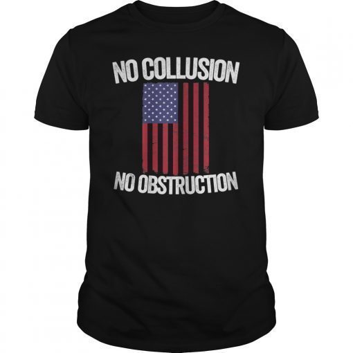 No collusion no obstruction tshirt distressed u.s. flag