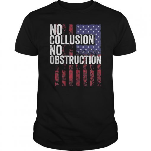 No collusion no obstruction tshirt with us flag vintage