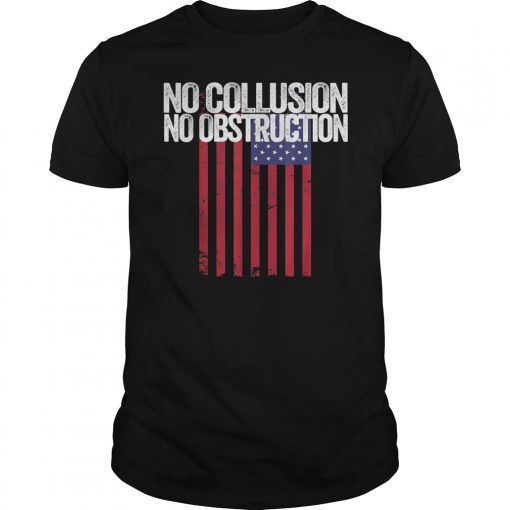 No collusion no obstruction tshirt with us flag vintage