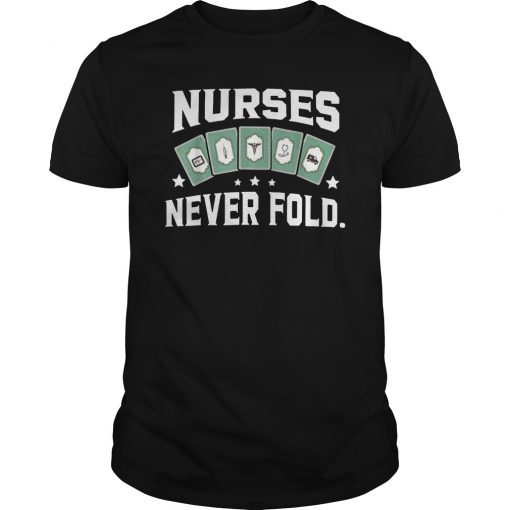 Nurse never fold nurse love playing card t-shirt