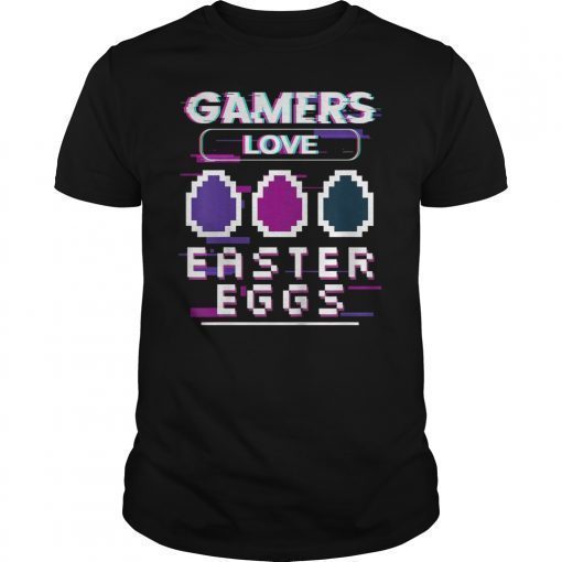 PIXEL GAMERS LOVE EASTER EGGS EGG HUNTING VIDEO GAME T-SHIRT